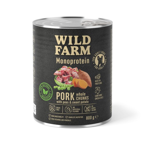 Wild Farm Monoprotein Pork – karma mokra wieprzowa dla psa 800g