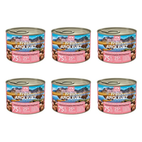 [Zestaw] Arquivet Fresh MINI klopsiki z łososiem, marchewką i groszkiem 6x200g