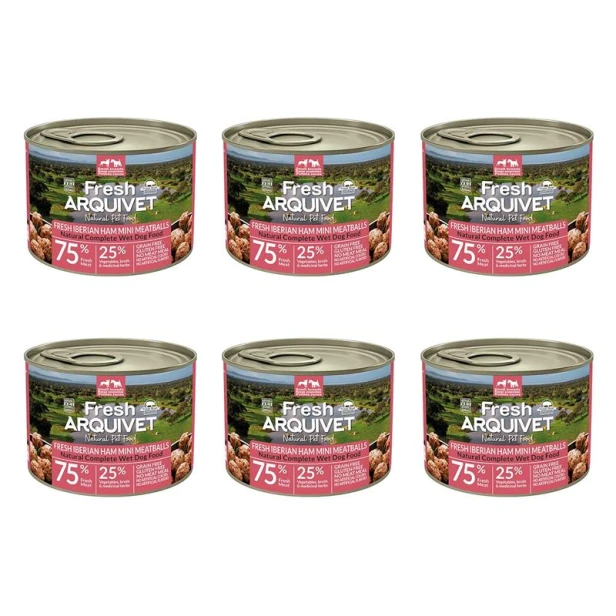 Arquivet Fresh MINI klopsiki z szynką iberyjską, słodkimi ziemniakami i brokułami 6x200g