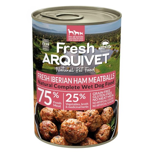 Arquivet Fresh klopsiki z szynką iberyjską, słodkimi ziemniakami i brokułami 400g