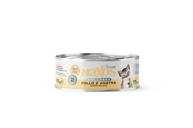 NAXOS CAT KITTEN - kurczak i kaczka - puszka dla kociąt 85g