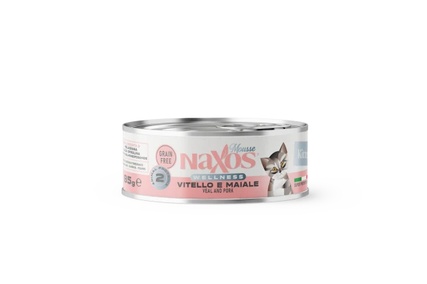 NAXOS CAT KITTEN - cielęcina i wieprzowina - puszka dla kociąt 85g