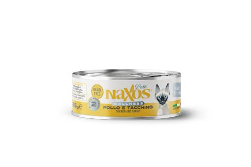 NAXOS CAT STERILIZED - kurczak i indyk - puszka dla kotów sterylizowanych 85g