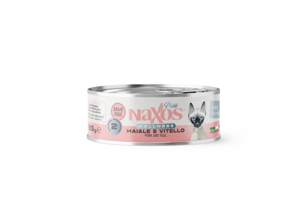 NAXOS CAT STERILIZED - wieprzowina i cielęcina - puszka dla kotów sterylizowanych 85g