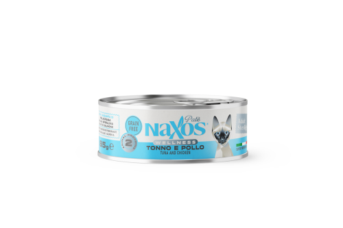 NAXOS CAT STERILIZED - tuńczyk i kurczak - puszka dla kotów sterylizowanych 85g