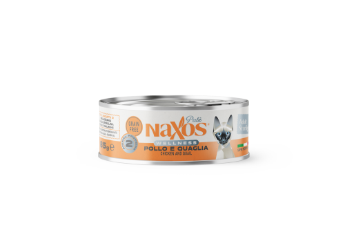 NAXOS CAT STERILIZED - kurczak i przepiórka - puszka dla kotów sterylizowanych 85g